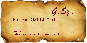 Gariup Szilárd névjegykártya