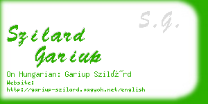 szilard gariup business card